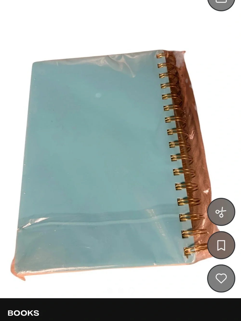 NWT- A5 Turquoise Spiral Notebook with Ruler - 300 Pages